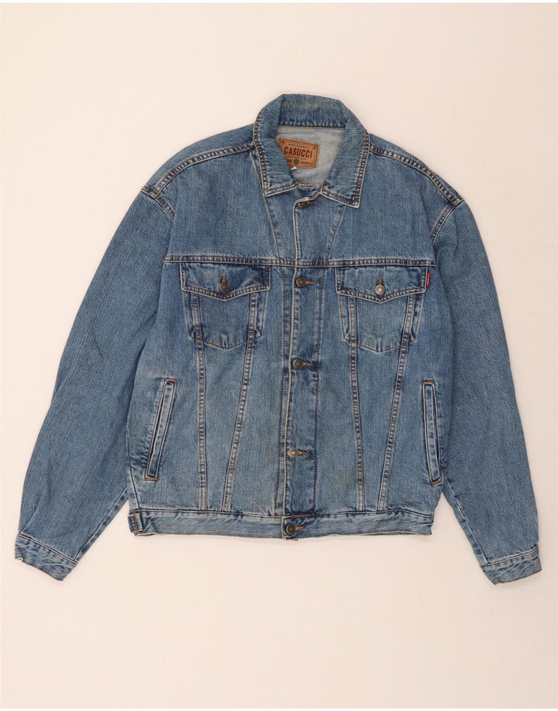 CASUCCI Mens Denim Jacket UK 40 Large Blue Cotton Vintage Casucci and Second-Hand Casucci from Messina Hembry 