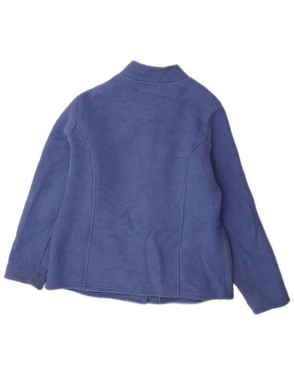 Marks & Spencer Womens Fleece Jacket UK 14 Large Blue Polyester