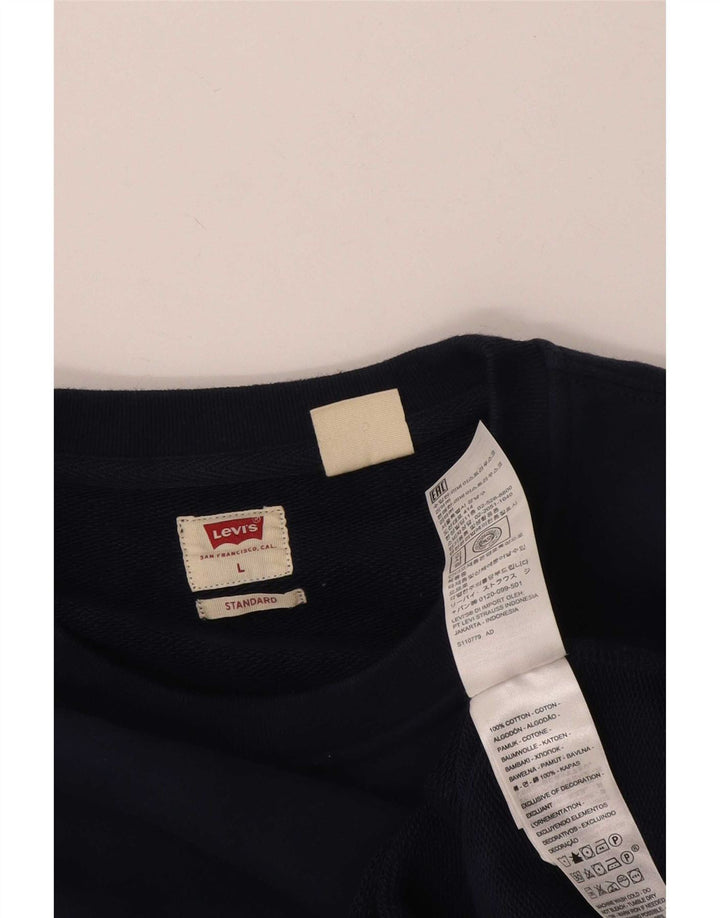Levi's Mens Standard Sweatshirt Jumper Large Navy Blue Cotton