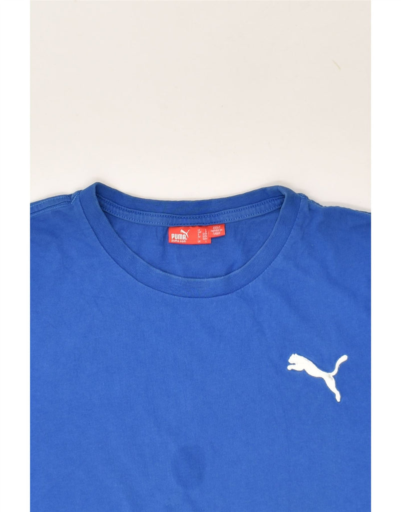 PUMA Mens T-Shirt Top Large Blue Cotton | Vintage Puma | Thrift | Second-Hand Puma | Used Clothing | Messina Hembry 