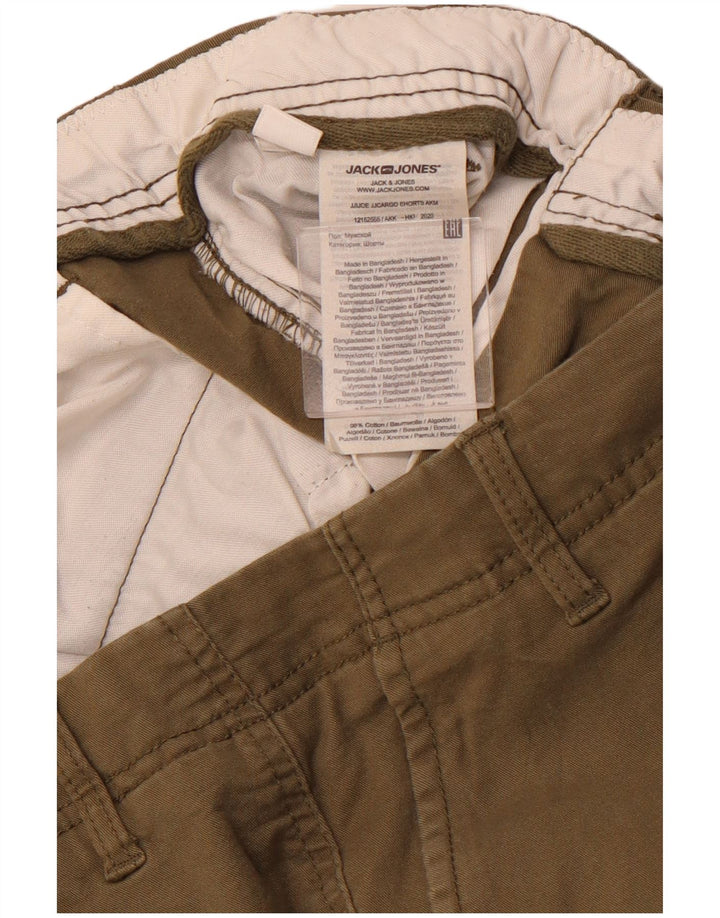 JACK & JONES Mens Cargo Shorts W32 Medium Khaki Cotton