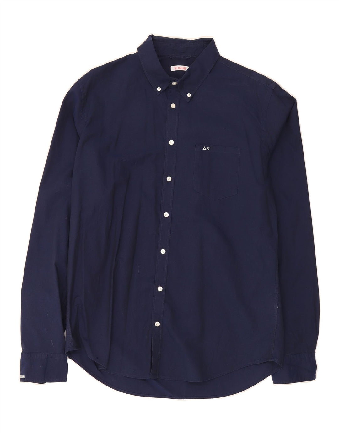 SUN68 Mens Shirt Large Navy Blue Cotton Vintage Sun68 and Second-Hand Sun68 from Messina Hembry 