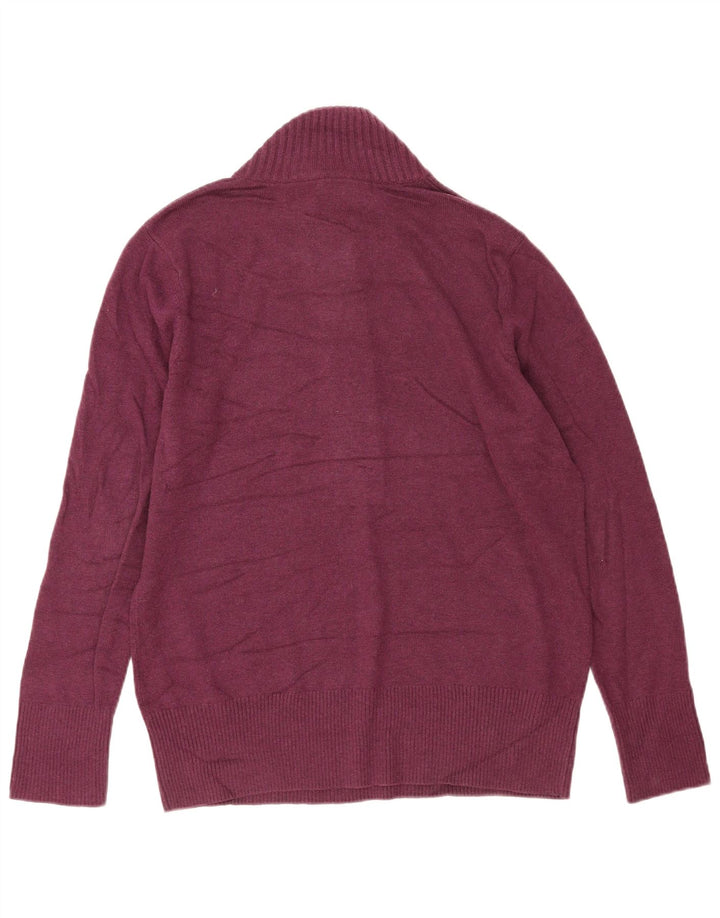 Eddie Bauer Womens Button Neck Jumper Sweater XL Burgundy Cotton