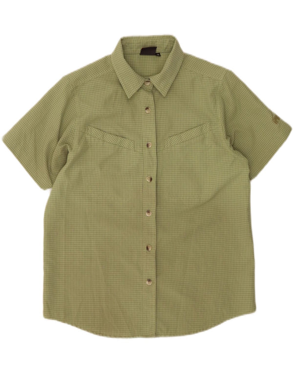 MC Kinley Womens Short Sleeve Shirt EU 38 Medium Green Check Polyester