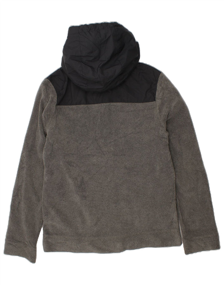 NIKE Boys Hooded Fleece Jacket 12-13 Years Large  Grey Colourblock Vintage Nike and Second-Hand Nike from Messina Hembry 