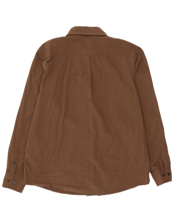 Dockers Mens Shirt Large Brown Check Cotton