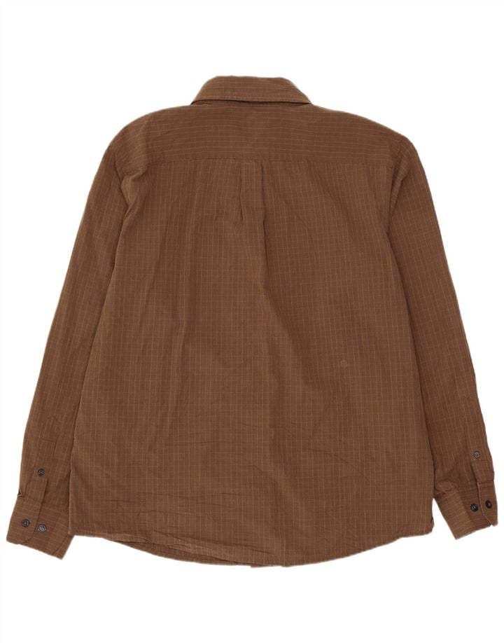 Dockers Mens Shirt Large Brown Check Cotton