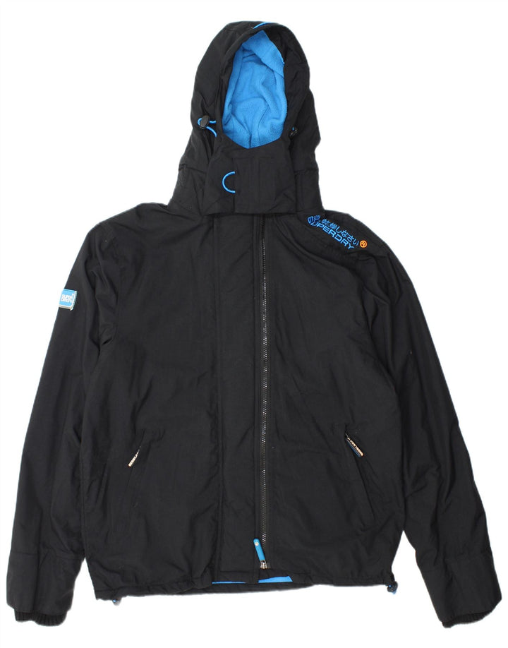 Superdry Womens Graphic Windbreaker Jacket UK 16 Large Black