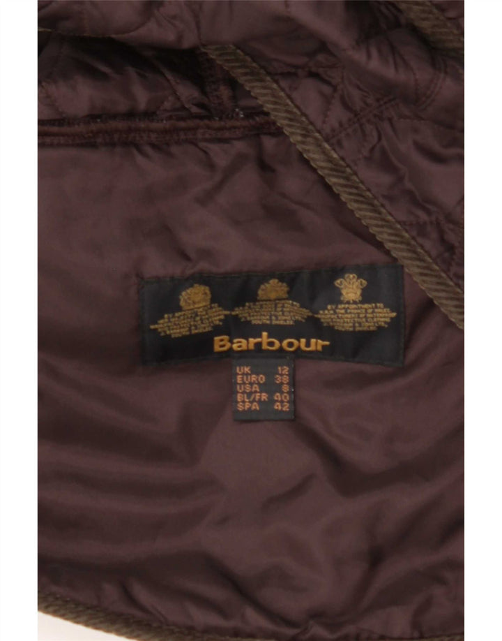 Barbour Womens Quilted Jacket UK 12 Medium Brown Polyamide