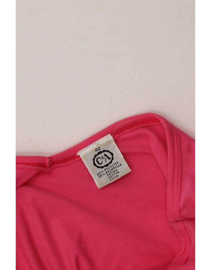 C&A Womens Graphic Sleeveless Basic Dress EU 42 Large Pink Polyester Vintage C&A and Second-Hand C&A from Messina Hembry 