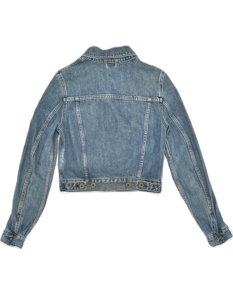 JACK WILLS Womens Crop Denim Jacket UK 8 Small  Blue Cotton | Vintage Jack Wills | Thrift | Second-Hand Jack Wills | Used Clothing | Messina Hembry 