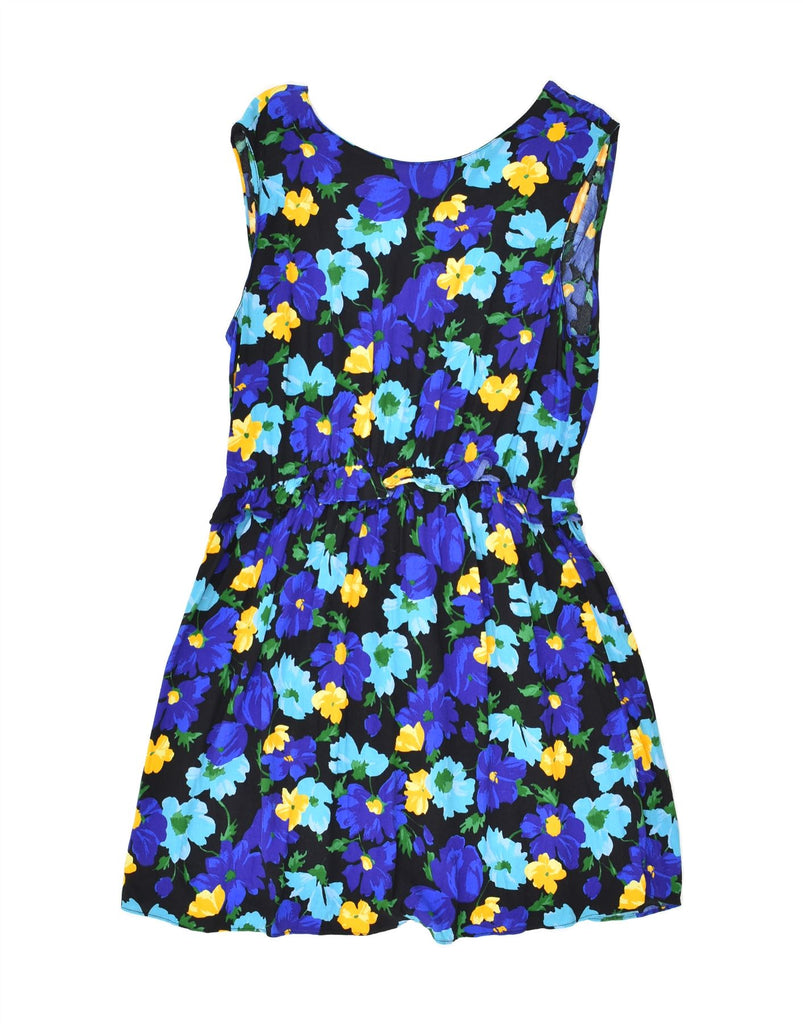 ZARA Womens Sleeveless Basic Dress UK 12 Medium Blue Floral | Vintage Zara | Thrift | Second-Hand Zara | Used Clothing | Messina Hembry 