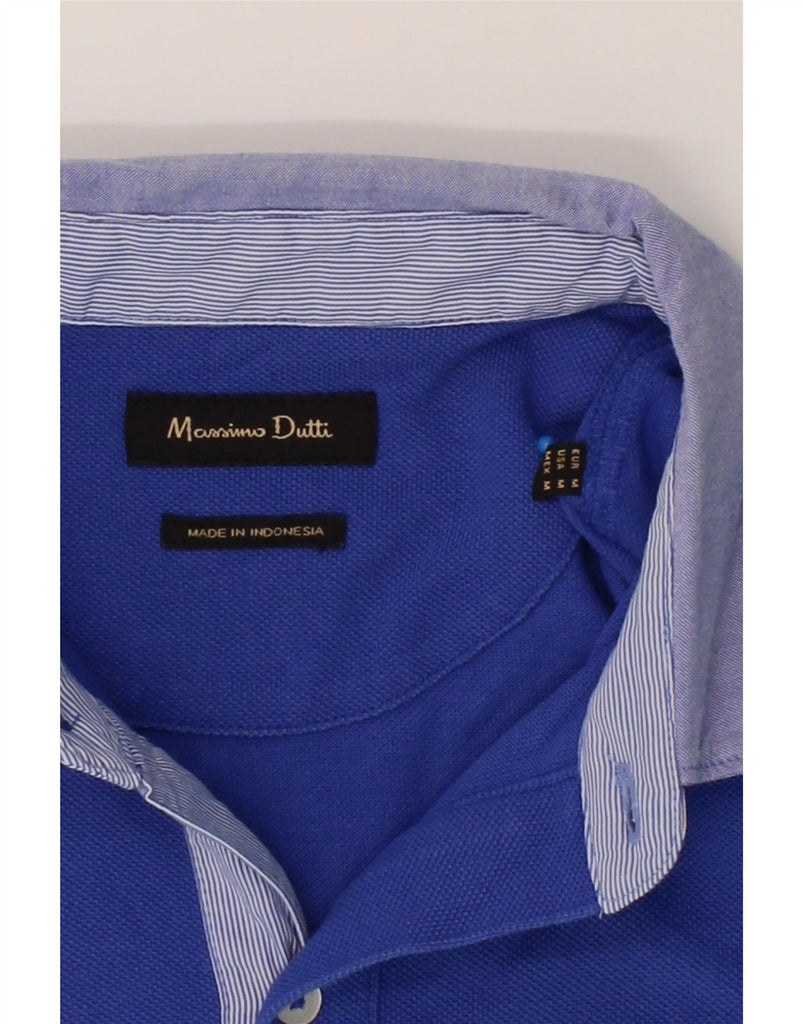 MASSIMO DUTTI Mens Polo Shirt Medium Blue Vintage Massimo Dutti and Second-Hand Massimo Dutti from Messina Hembry 