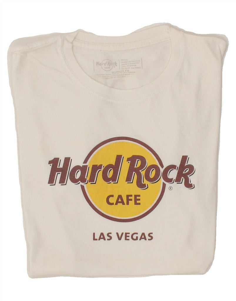 HARD ROCK CAFE Womens Las Vegas Graphic T-Shirt Top UK 10 Small White | Vintage Hard Rock Cafe | Thrift | Second-Hand Hard Rock Cafe | Used Clothing | Messina Hembry 