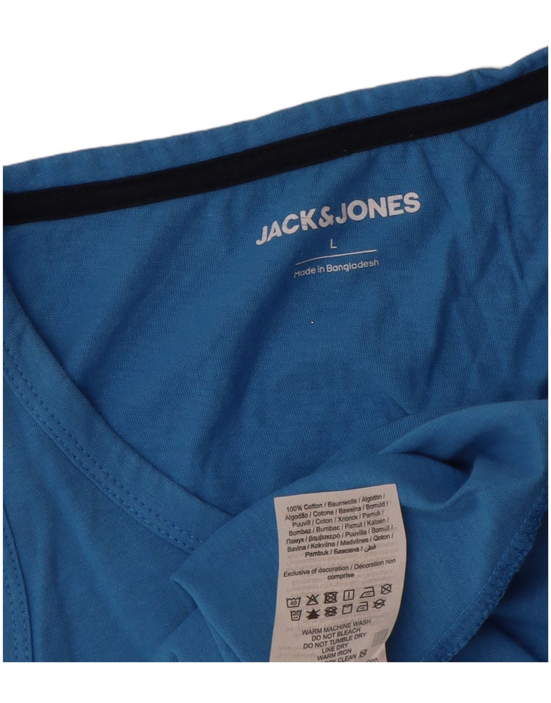 Jack & Jones Mens Graphic Vest Top Large Blue Cotton