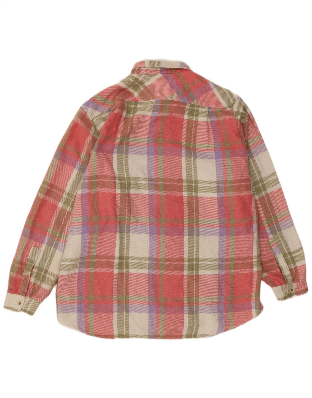 Vintage Mens Flannel Shirt Large Pink Check Acrylic