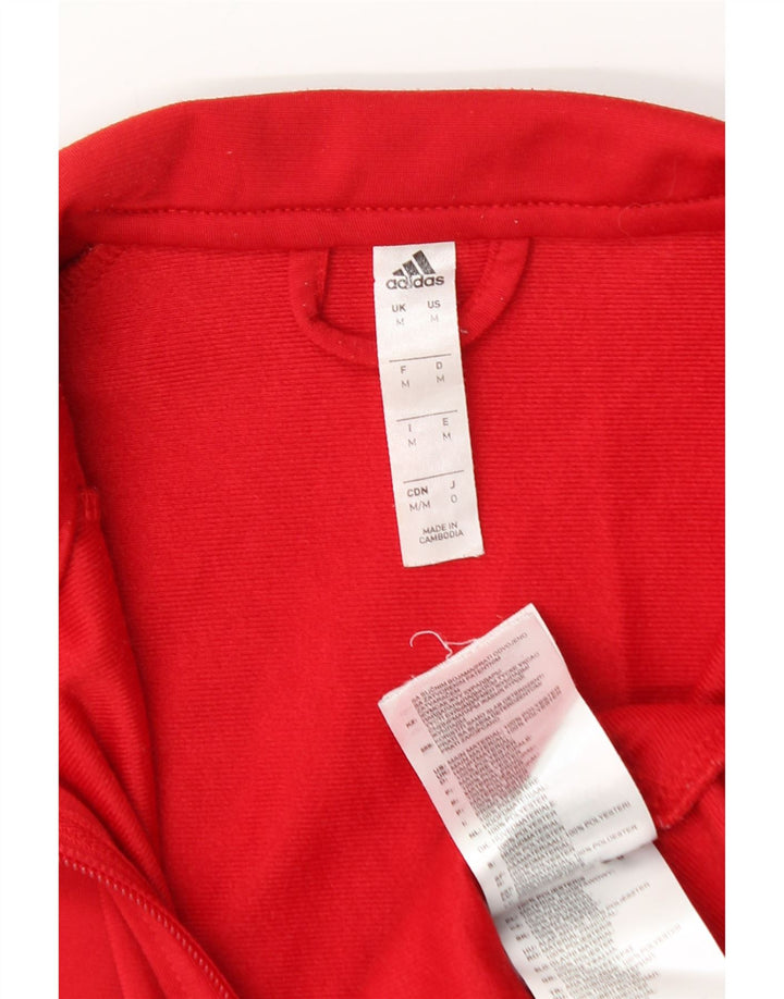 Adidas Mens Tracksuit Top Jacket Medium Red Polyester
