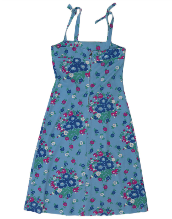 Vintage Womens Sundress UK 8 Small Blue Floral