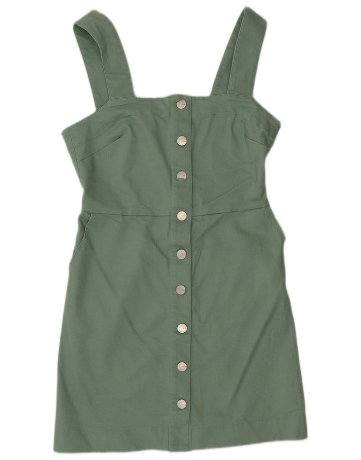 Oasis Womens Pinafore Dress UK 12 Medium Green Cotton