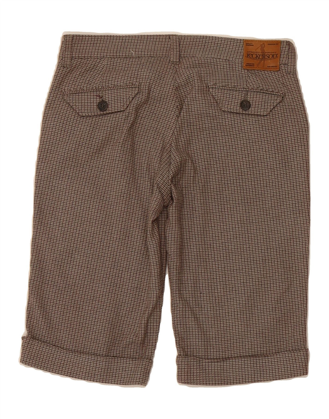 JECKERSON Mens Bermuda Shorts W29 Small  Brown Check Cotton Vintage Jeckerson and Second-Hand Jeckerson from Messina Hembry 