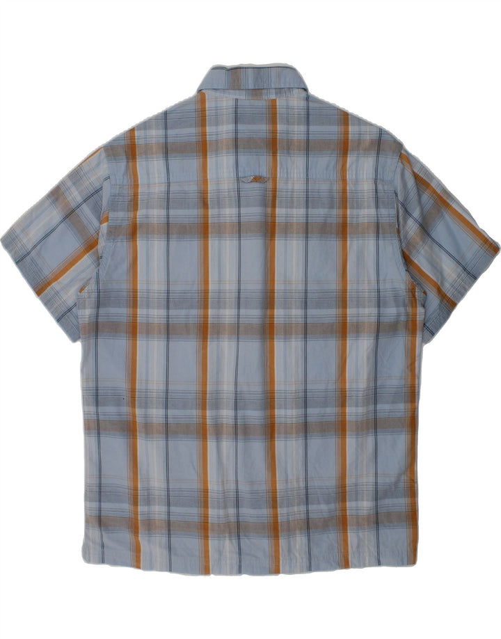 TIMBERLAND Boys Graphic Short Sleeve Shirt 9-10 Years Blue Check Cotton | Vintage Timberland | Thrift | Second-Hand Timberland | Used Clothing | Messina Hembry 