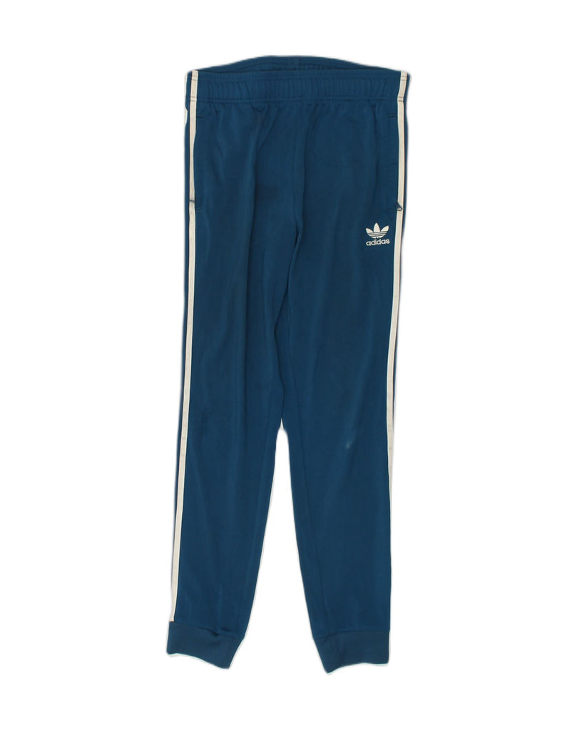 ADIDAS Boys Tracksuit Trousers 13-14 Years Turquoise Polyester | Vintage Adidas | Thrift | Second-Hand Adidas | Used Clothing | Messina Hembry 