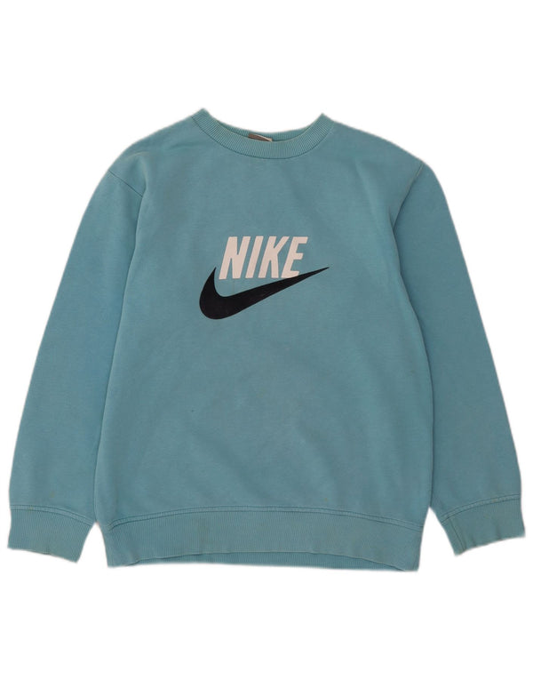 Nike Boys Graphic Sweatshirt Jumper 12-13 Years Large Blue Cotton