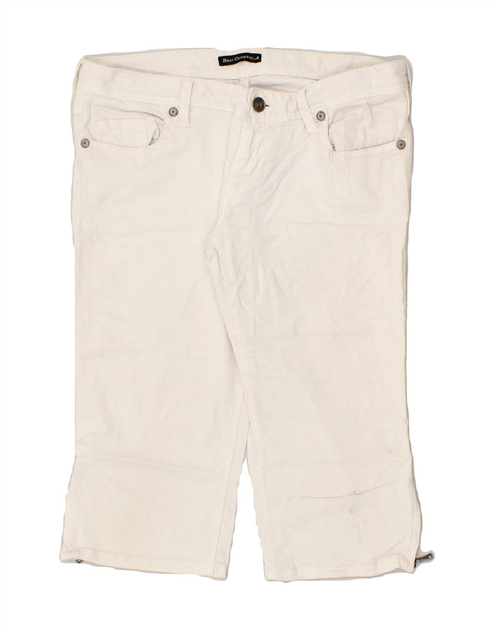 BEST COMPANY Womens Denim Bermuda Shorts IT 44 Medium W30  White Cotton | Vintage Best Company | Thrift | Second-Hand Best Company | Used Clothing | Messina Hembry 
