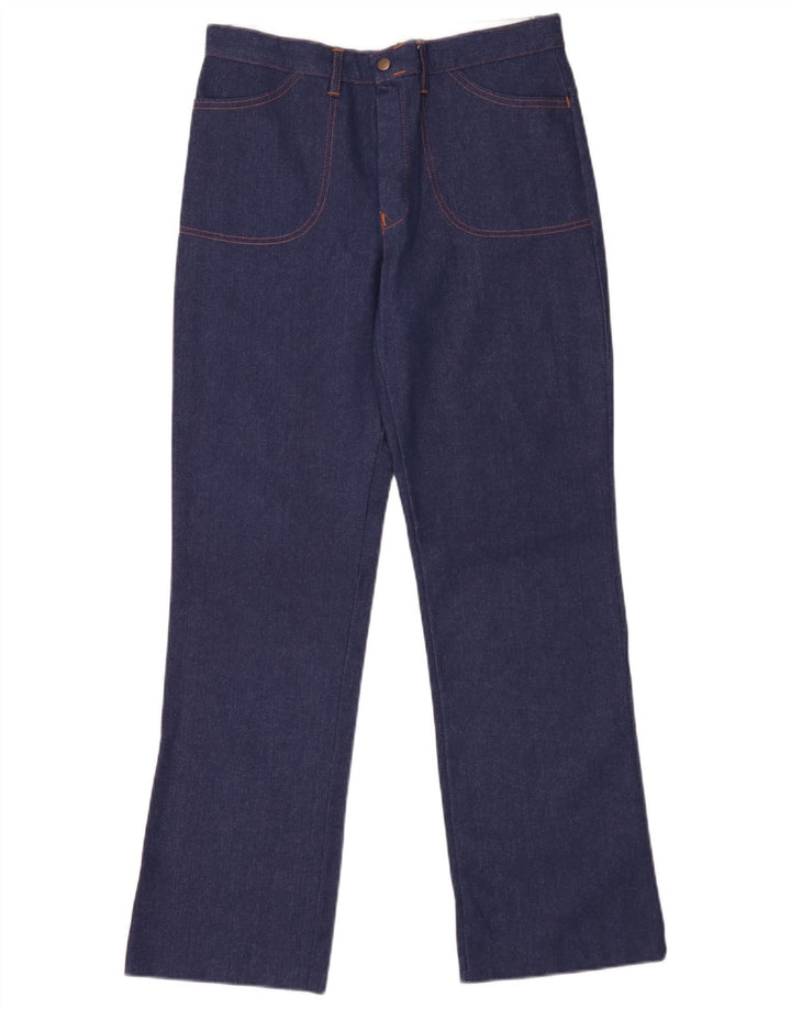 Vintage Womens Wide Leg Jeans W32 L31 Navy Blue