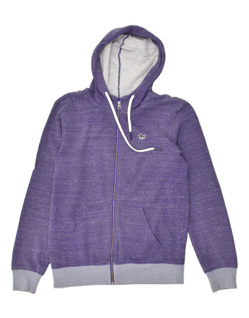 ADIDAS Mens Zip Hoodie Sweater Small Purple Flecked Cotton | Vintage Adidas | Thrift | Second-Hand Adidas | Used Clothing | Messina Hembry 