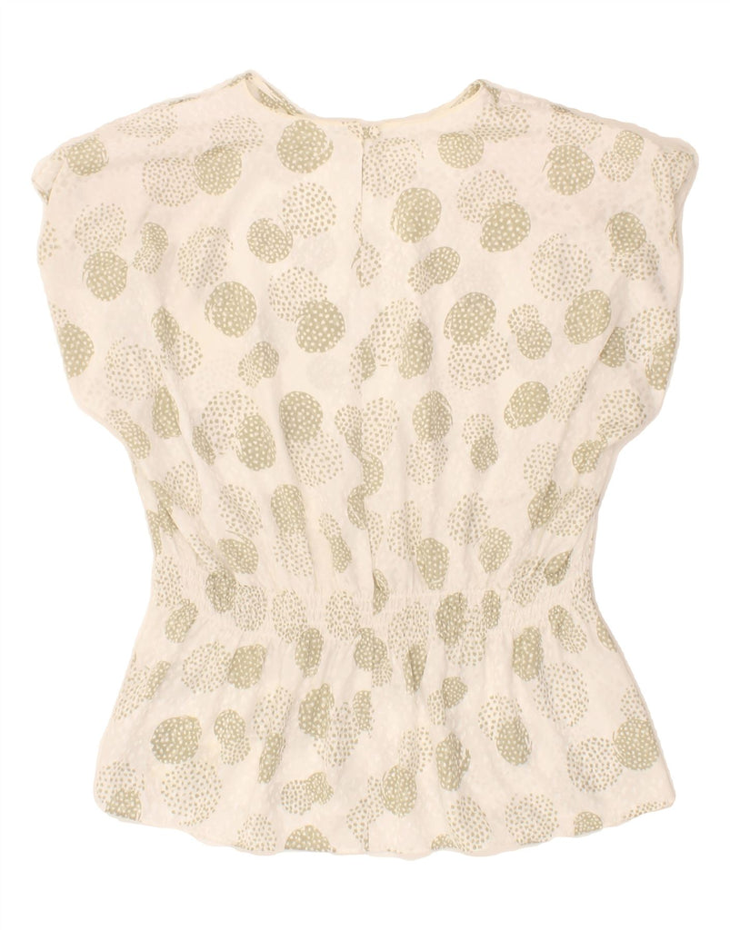 VINTAGE Womens Blouse Top IT 44 Medium Beige Spotted Polyester Vintage Vintage and Second-Hand Vintage from Messina Hembry 