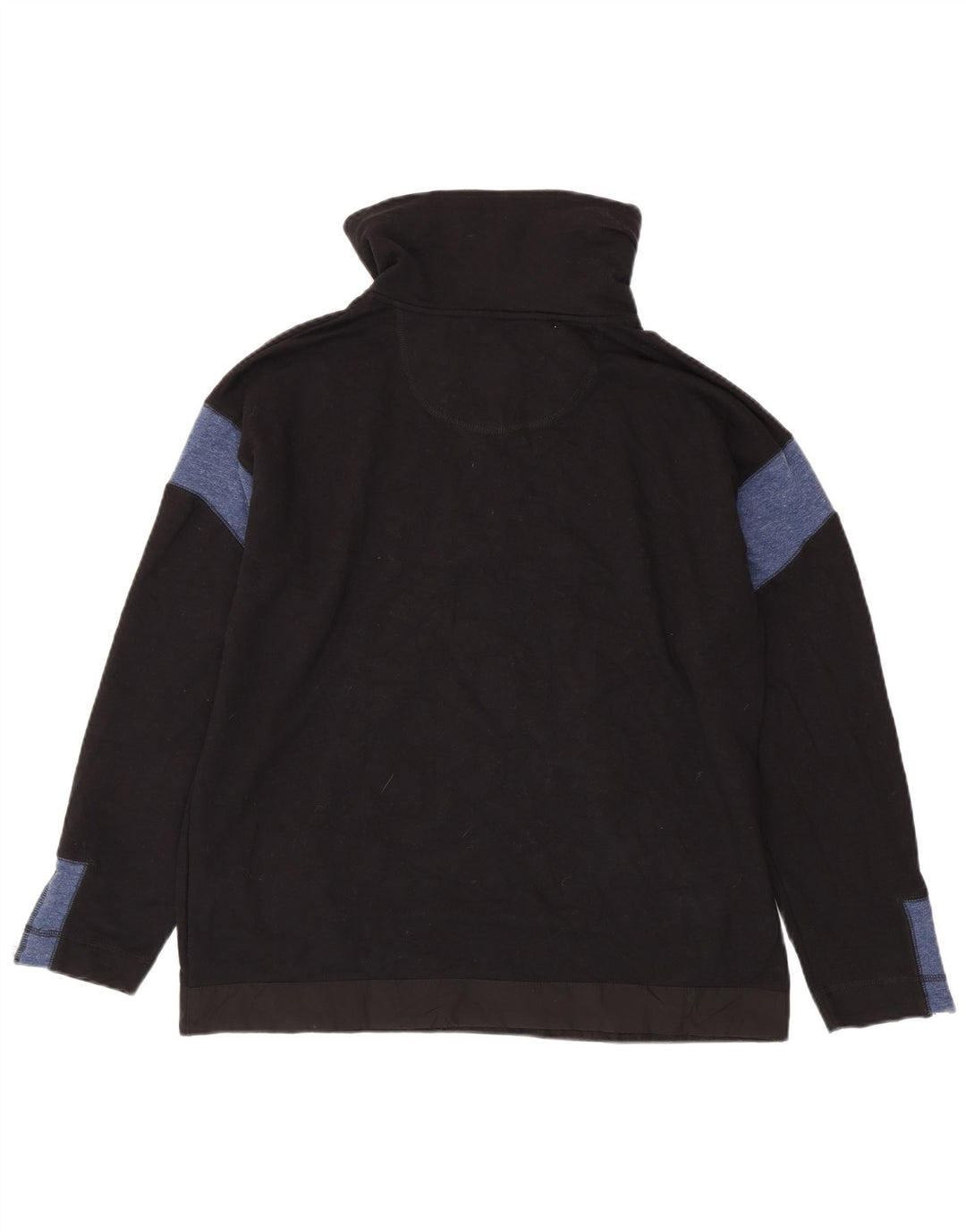 Nautica Mens Zip Neck Sweatshirt Jumper Medium Black Colourblock Cotton