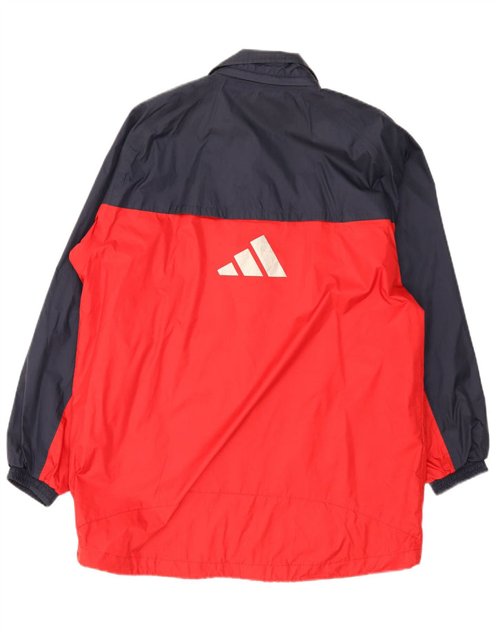 Adidas Boys Raincoat 15-16 Years Navy Blue Colourblock Polychlorid