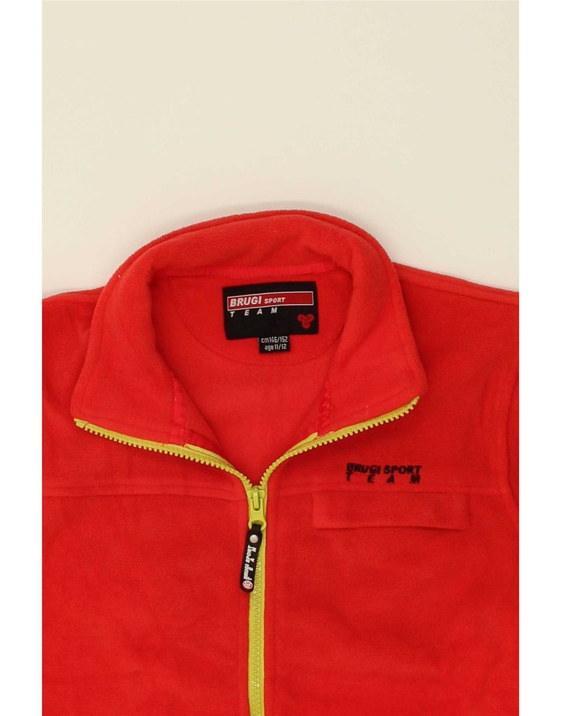 BRUGI Boys Fleece Jacket 11-12 Years Red Polyester Vintage Brugi and Second-Hand Brugi from Messina Hembry 