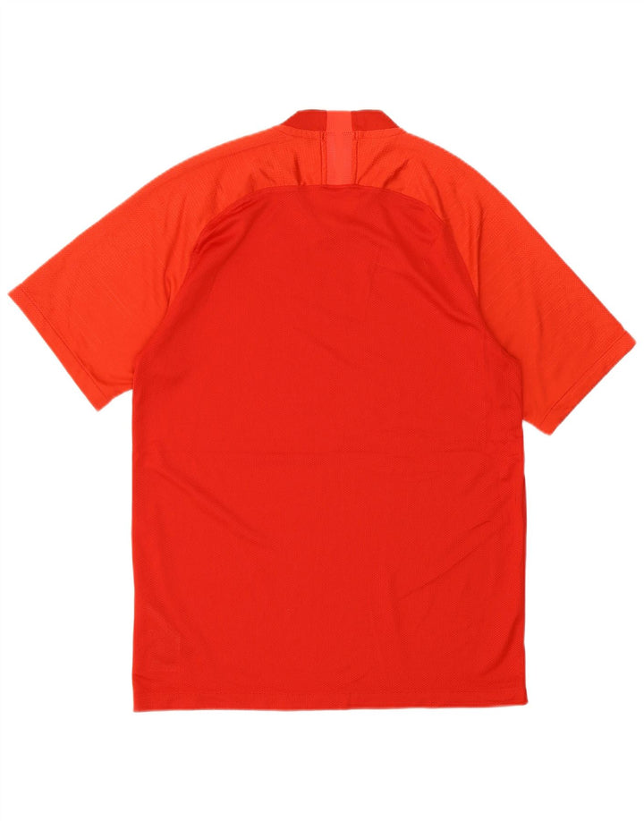 Nike Mens Dri Fit T-Shirt Top Medium Red Colourblock Polyester