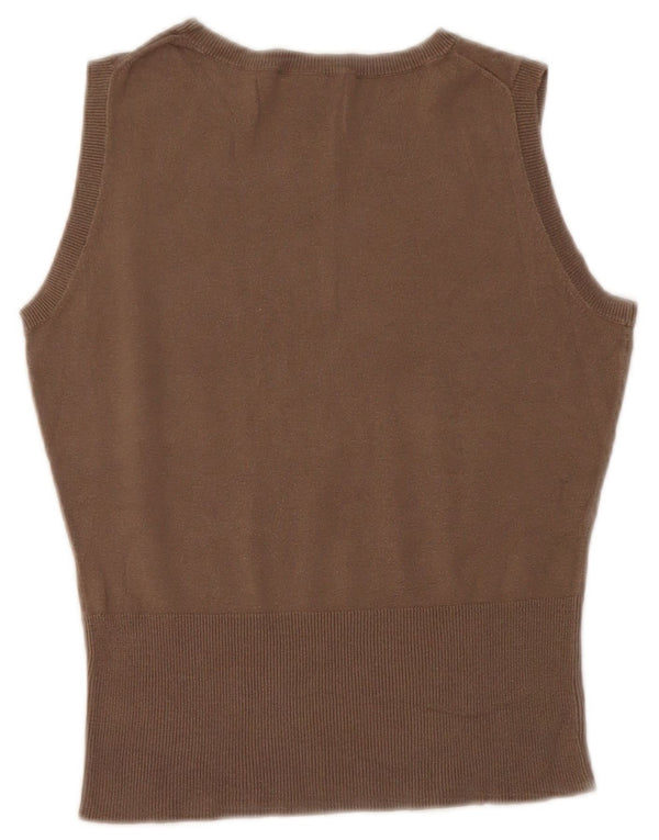 Gap Womens Vest Tank Top UK 12 Medium Brown Cotton