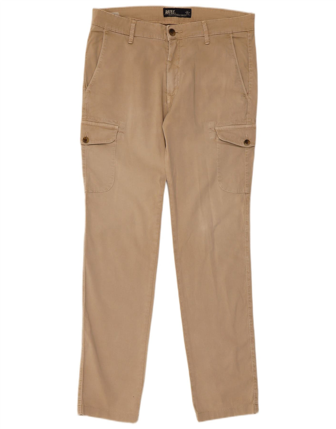 RIFLE Mens Slim Cargo Trousers W31 L30 Beige