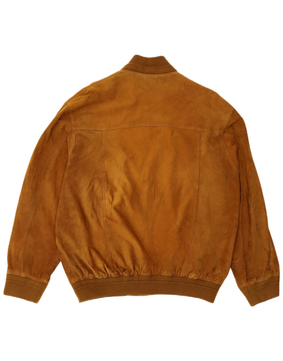 Vintage Mens Suede Bomber Jacket UK 42 XL Brown Leather