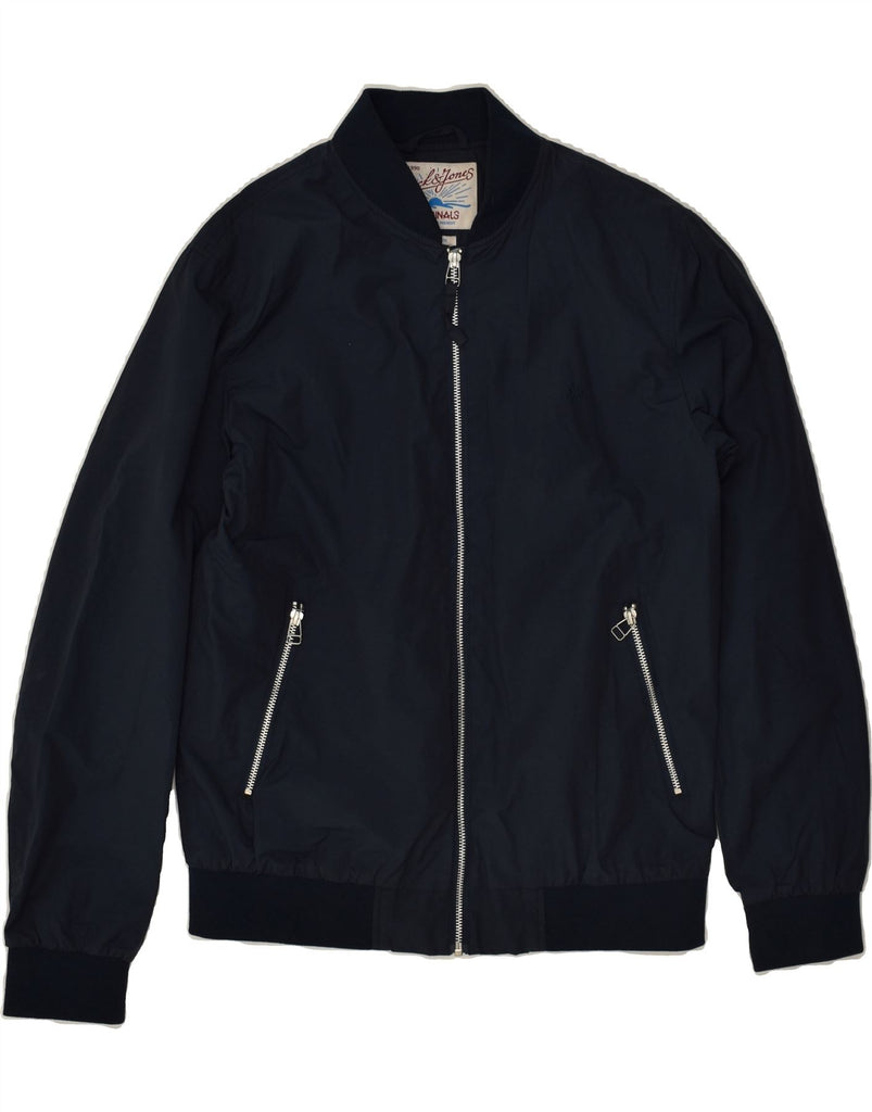 JACK & JONES Mens Bomber Jacket UK 38 Medium Navy Blue | Vintage Jack & Jones | Thrift | Second-Hand Jack & Jones | Used Clothing | Messina Hembry 