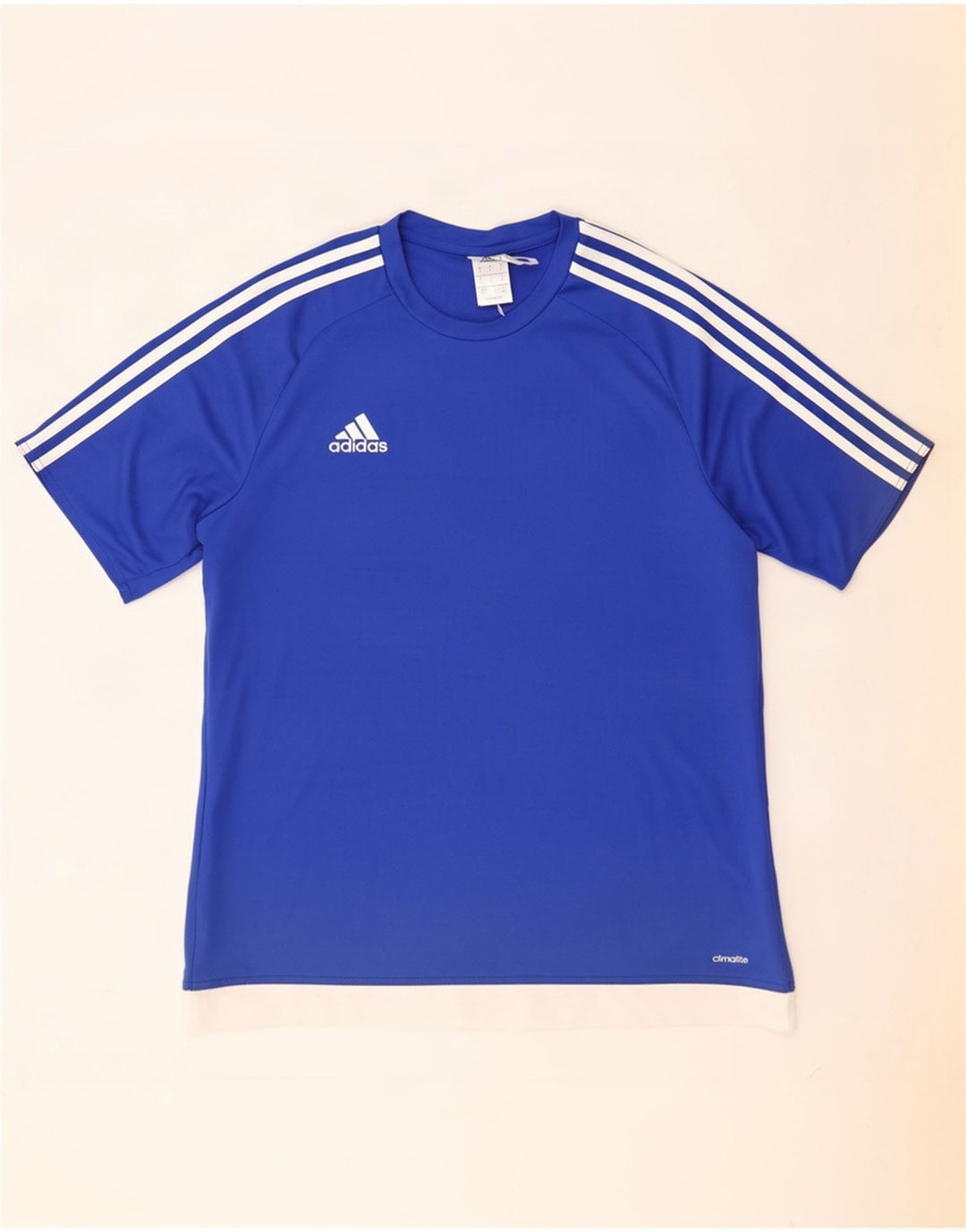 Adidas Mens Climalite T-Shirt Top Large Blue Colourblock