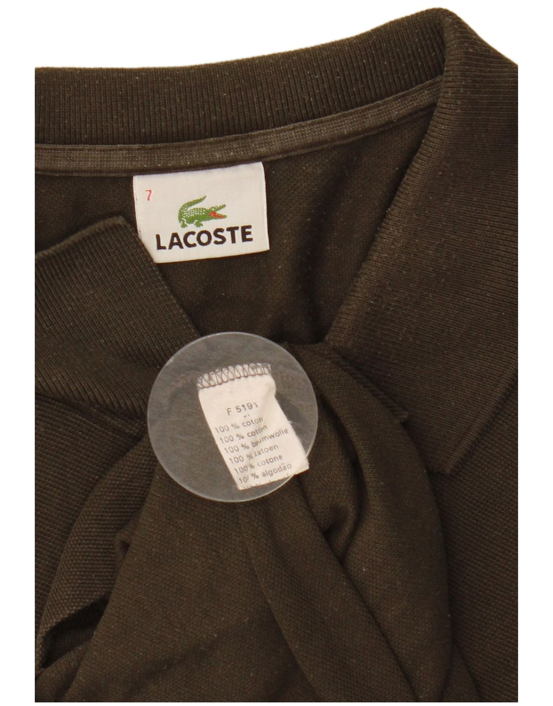 LACOSTE Mens Polo Shirt Size 7 2XL Khaki Cotton