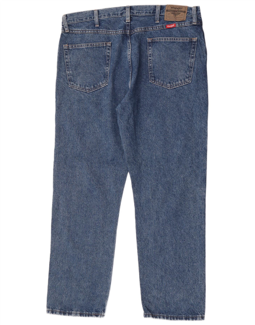 Wrangler Mens Regular Fit Straight Jeans W38 L30 Blue Cotton