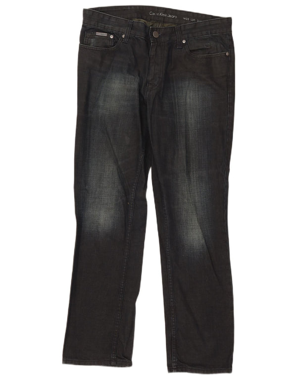 Calvin Klein Jeans Mens Slim Straight Jeans W32 L30 Navy Blue Cotton