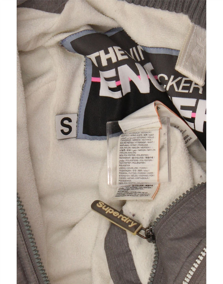 Superdry Womens Windattacker Graphic Windbreaker Jacket UK 10 Small Grey