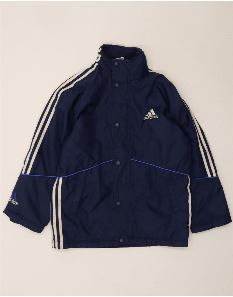 ADIDAS Boys Windbreaker Jacket 11-12 Years Navy Blue Polyester Vintage Adidas and Second-Hand Adidas from Messina Hembry 