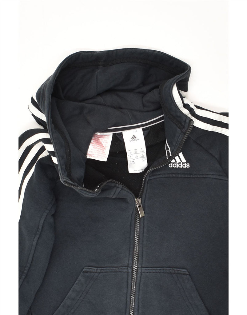 ADIDAS Boys Climalite Zip Hoodie Sweater 7-8 Years Black Cotton | Vintage Adidas | Thrift | Second-Hand Adidas | Used Clothing | Messina Hembry 