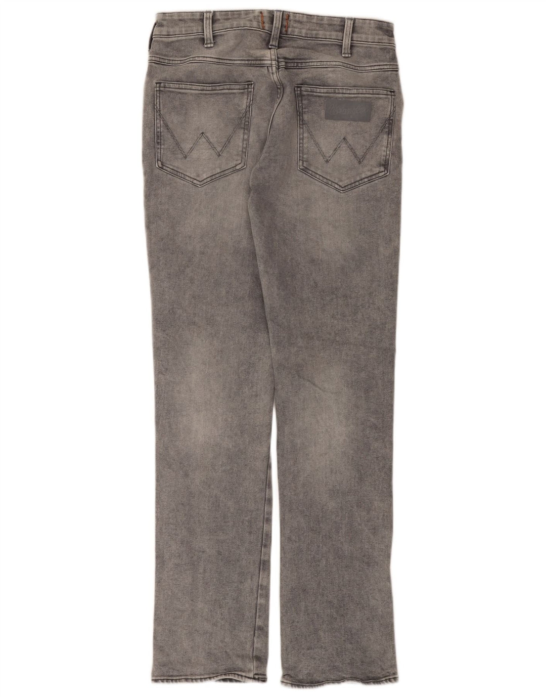 Wrangler Mens Zathan Straight Jeans W30 L32 Grey Cotton
