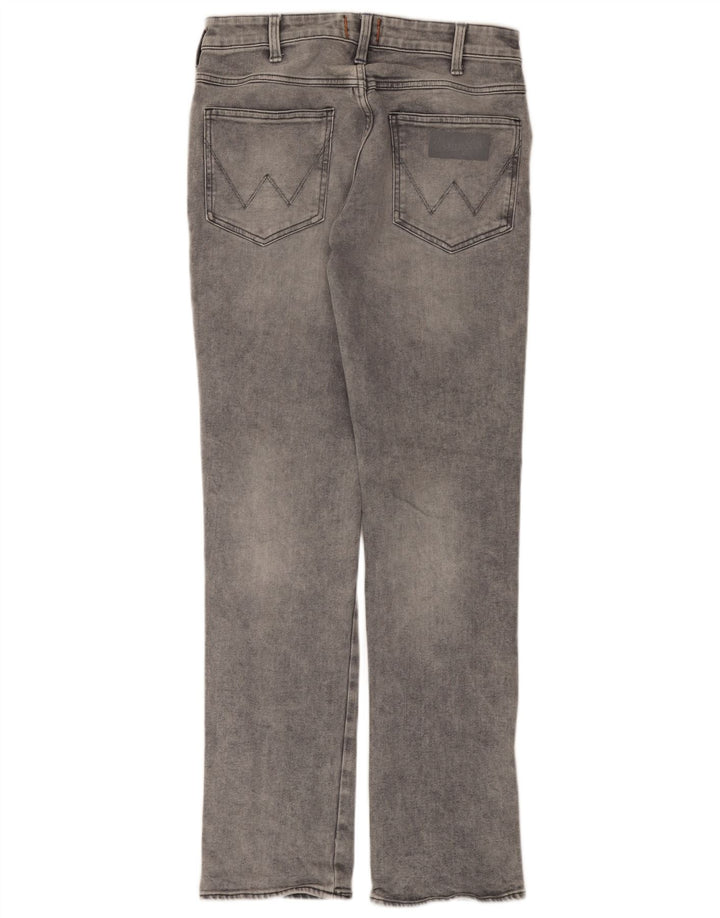 Wrangler Mens Zathan Straight Jeans W30 L32 Grey Cotton