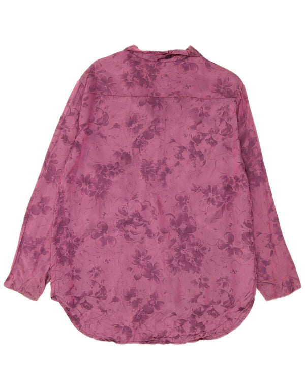 Vintage Womens Shirt UK 16 Large Purple Floral