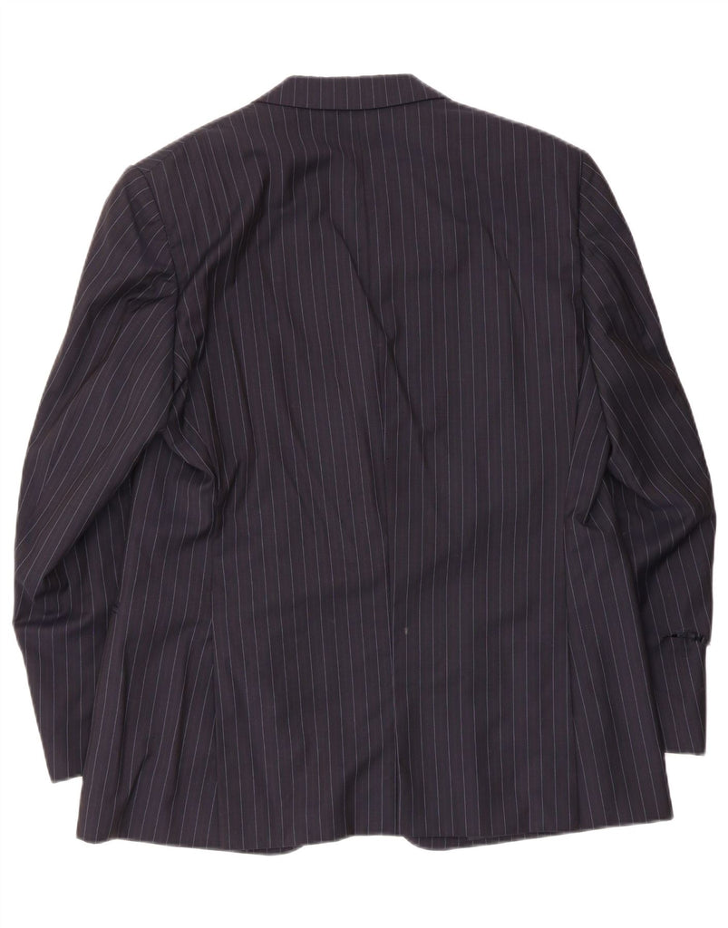 VALENTINO Mens 3 Button Blazer Jacket IT 56 3XL Navy Blue Pinstripe Wool Vintage Valentino and Second-Hand Valentino from Messina Hembry 